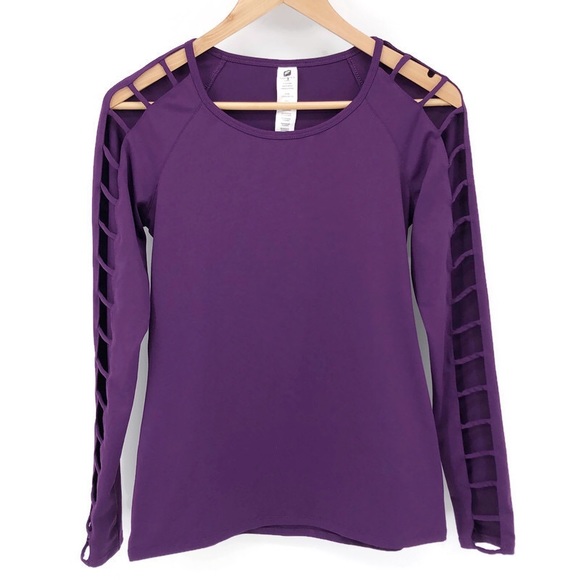 Fabletics Purple Angeline Top W/ Cutout Sleeves SM - Picture 4 of 8